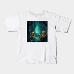 Enigma in the Shadows: The Brave Odyssey of the Girl in the Enchanted Forest Kids T-Shirt